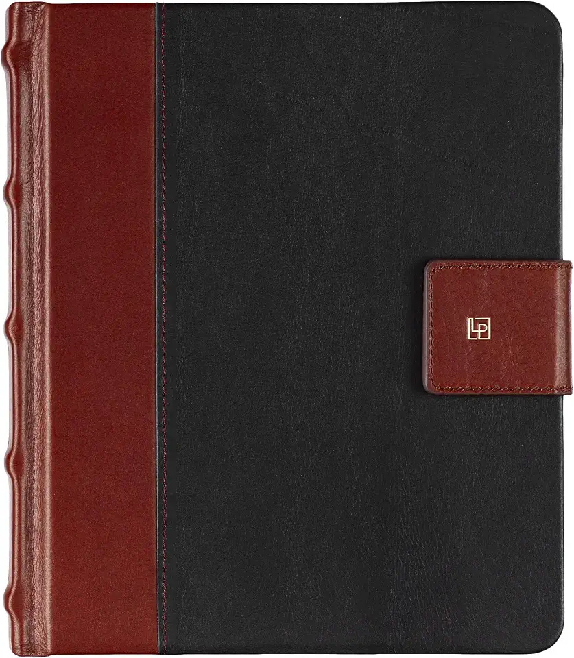 Leatherpress Sketchbook, Hardcover Drawing Notebook, Black/Brown