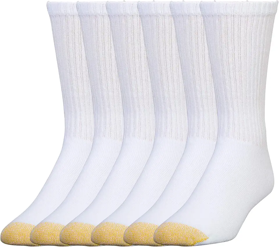 GOLDTOE Men's 656S Cotton Crew Athletic Socks (Multipack)