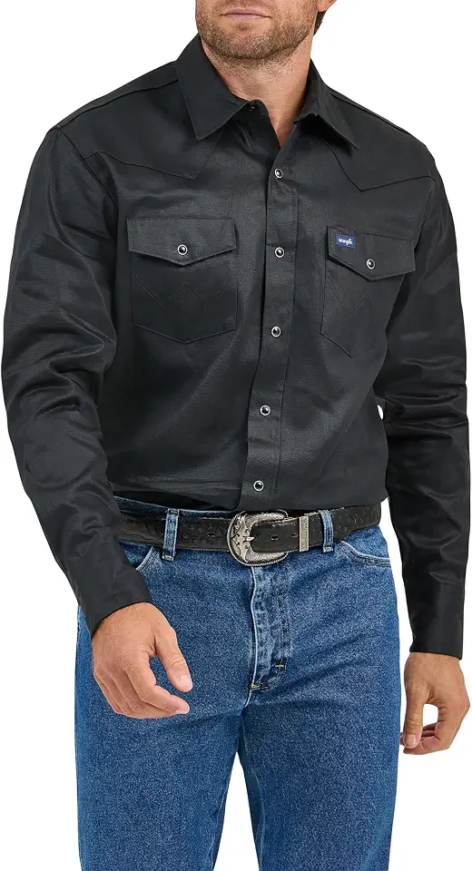 Wrangler Men's Chambray Long Sleeve Work Shirt Chambray