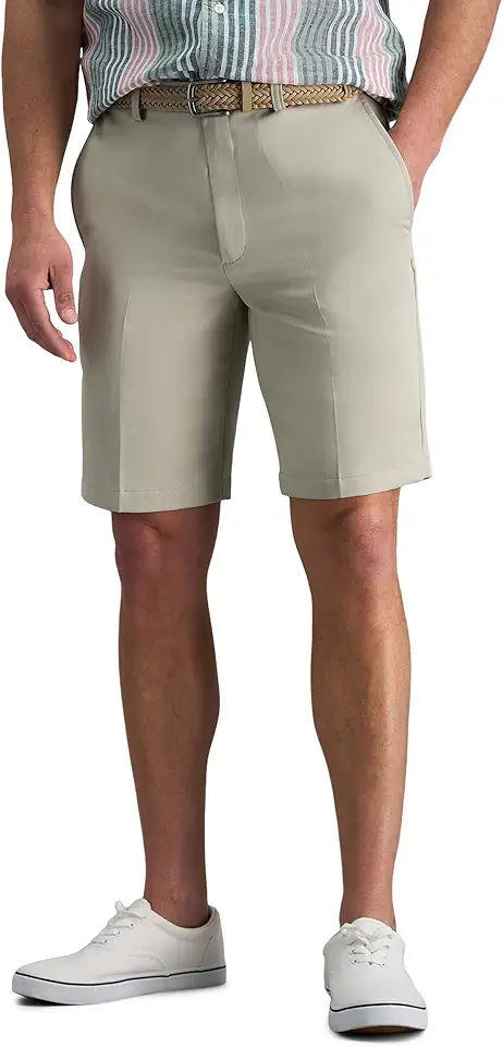 Haggar mens Cool 18 Classic Fit Expandable Waist Short Regular and Big & Tall Sizes