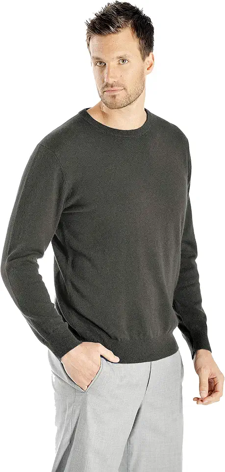 Cashmere Boutique Men's 100% Cashmere Crewneck Pullover Sweater