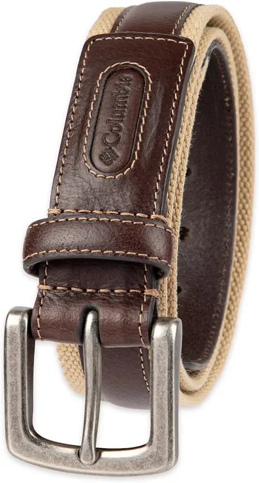 Columbia Men's Leather Casual Belt Tan & Brown Classic Style for Everyday Wear