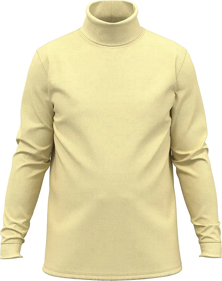 Maks Men's 100% Cotton Turtleneck Pullover Sweater Interlock Knit Warm