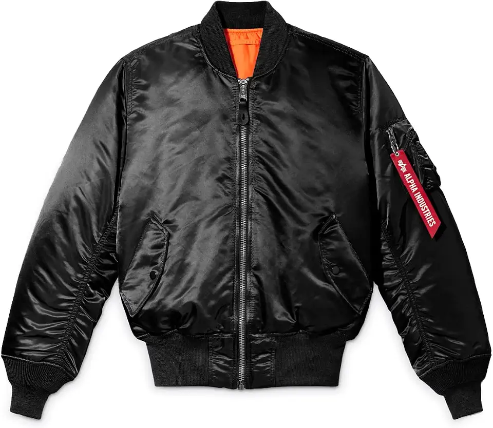Alpha Industries Men's Ma-1 Flight Jacket,Black,Large