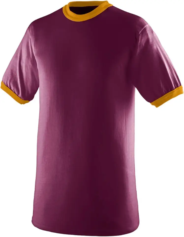 Men's Burgundy Ringer T Shirt