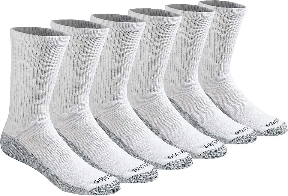 Dickies Men's Dri-tech Original Moisture Control Crew Socks, Available in M-xxl (6, 12, 18 Pairs)