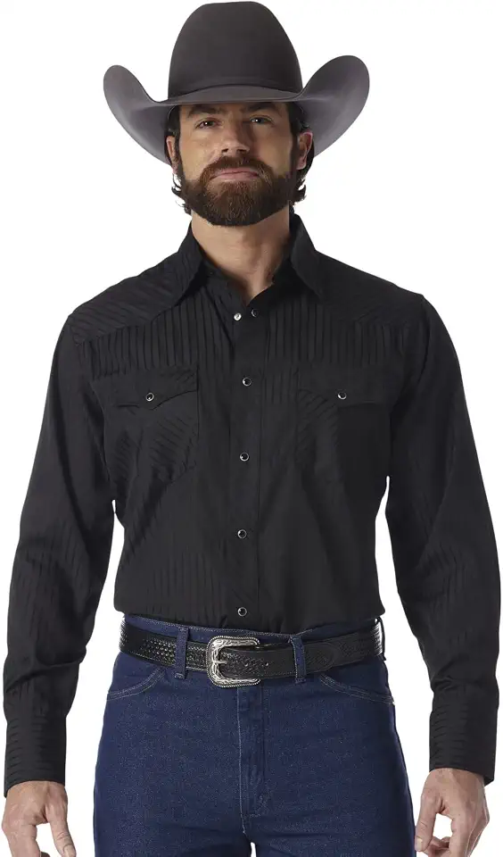 Men's Black Denim Button Down Shirt