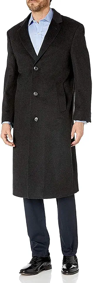 Men's Single Breasted Wool Cashmere Full Length Topcoat - Colors