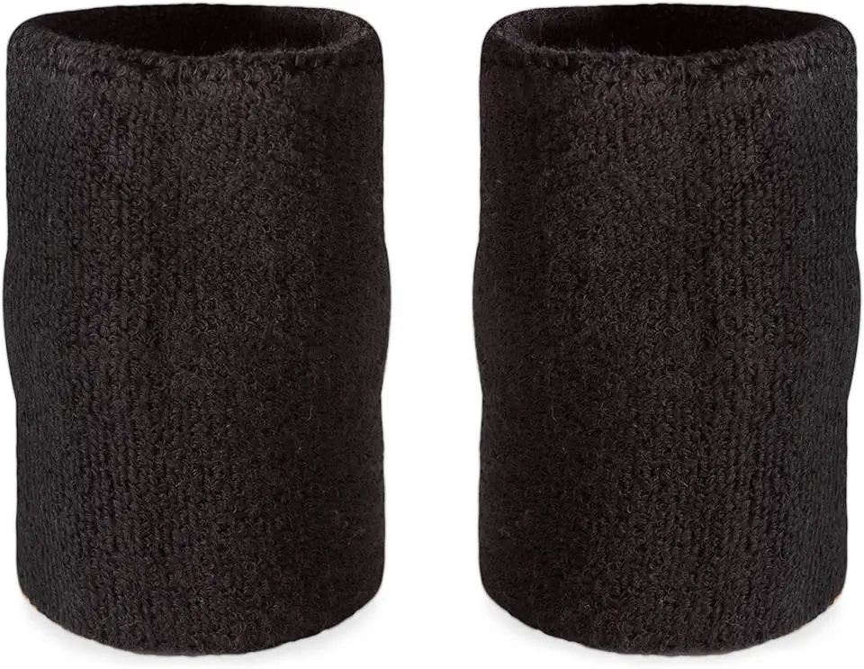 Suddora 6" Doublewide Wrist Bands/Armbands (Pair) - Thick Sweatbands for Basketball, Tennis, Baseball, Gym