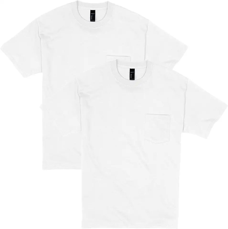 Men's Heavyweight White Pocket T Shirt
