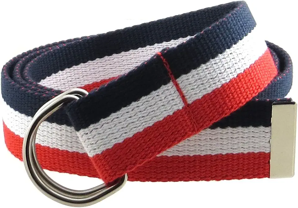 BC Belts Canvas Web Belt for Men & Women - 1.25” Adjustable D-Ring Buckle | Double Ring Military Style Webbing Strap