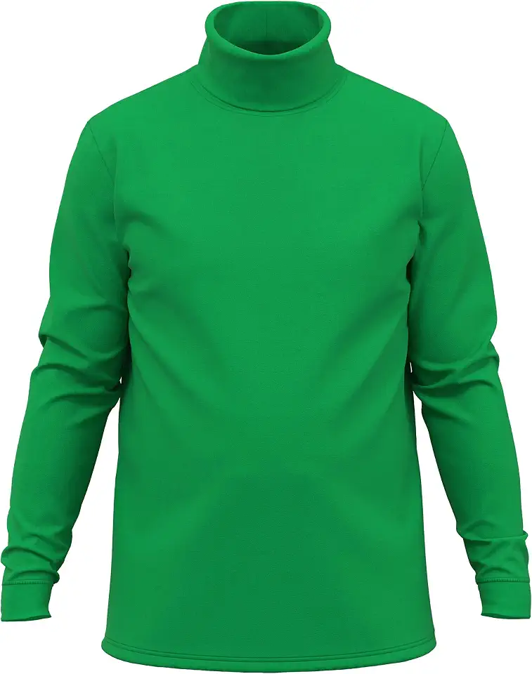 Maks Men's 100% Cotton Turtleneck Pullover Sweater Interlock Knit Warm