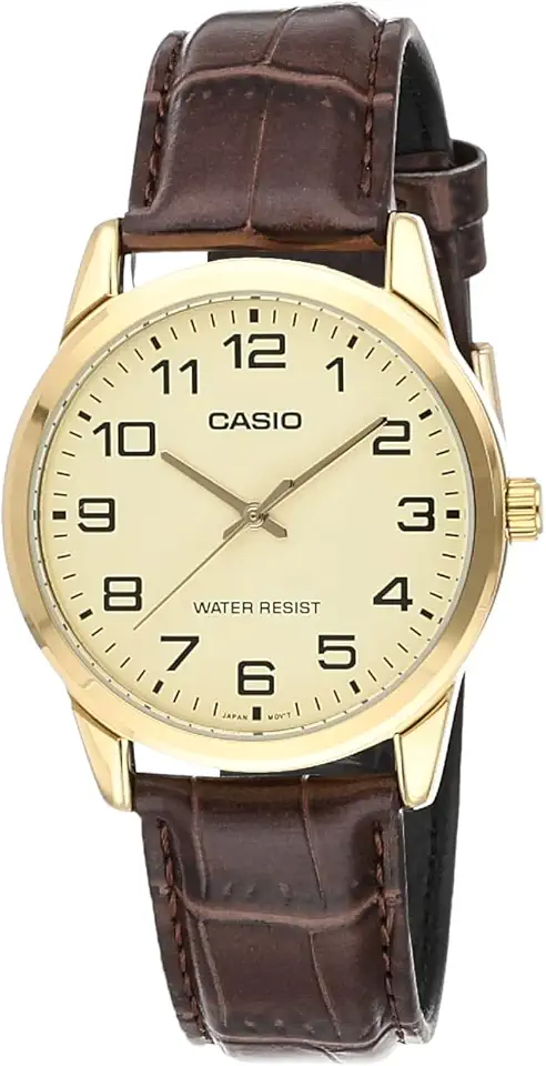 Casio Men's Mtp-v001gl-9b Quartz Watch with Genuine Leather