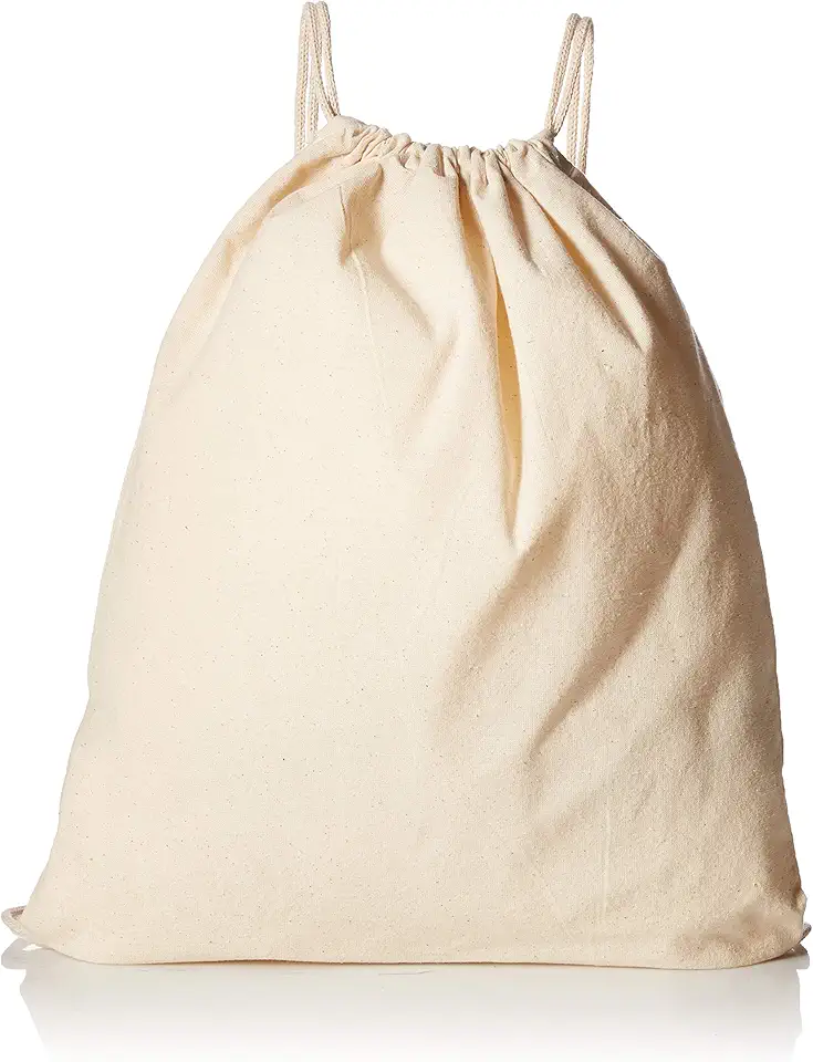 TBF 12 Pack Bulk Cotton Canvas Drawstring Backpack Bags (14" W x 18" H) - Perfect for DIY, Crafts, Events & More