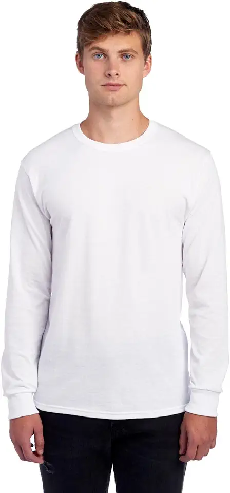 Jerzees Mens Dri-Power Cotton Blend Long Sleeve Tees, Moisture Wicking, Odor Protection, UPF 30+, Sizes S-3x