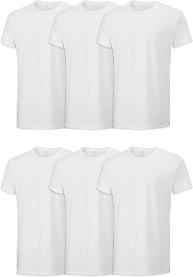 Fruit of the Loom Men's Crew Tee Undershirts, Moisture Wicking & Tag Free, Also Available in Big & Tall