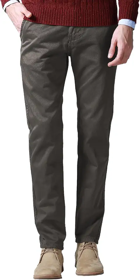 Match Mens Regular-Fit Casual Flat Front Chino Pants