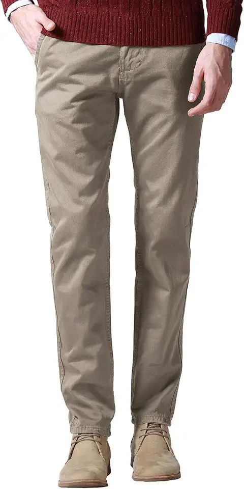 Match Mens Regular-Fit Casual Flat Front Chino Pants