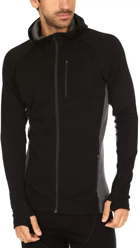 OEKO-TEX STANDARD 100 Merino Wool Men's Full Zip Hoodie - No Itch Renewable Fabric