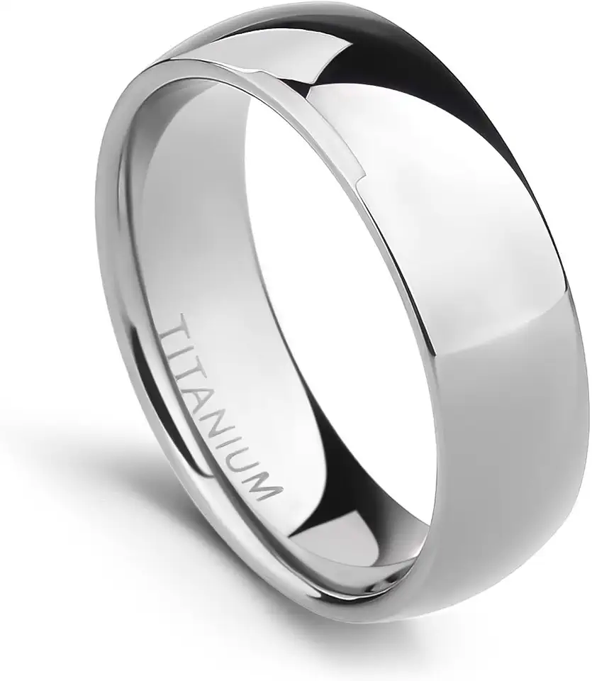 TIGRADE 2mm 4mm 6mm 8mm 10mm Titanium Ring Plain Dome High Polished Wedding Band Comfort Fit Size 3-15