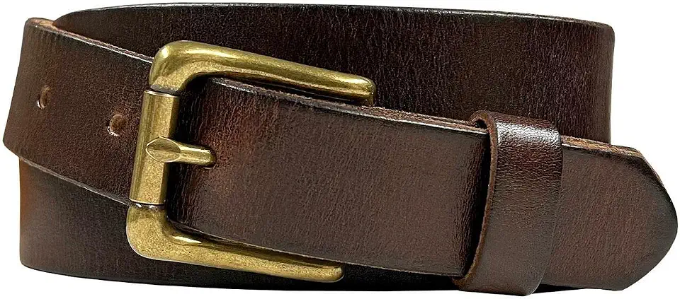 Belts.com Men's Full Grain Genuine Leather One Piece Casual Dress Belt or Punk Star/Studded Jean Belt, 1-1/8"(30mm) wide