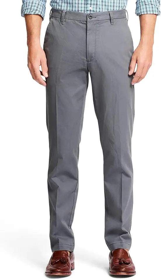Izod Men's Performance Stretch Straight Fit Flat Front Chino Pant
