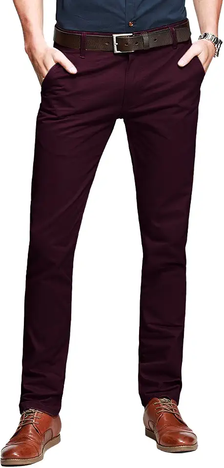Match Mens Regular-Fit Casual Flat Front Chino Pants