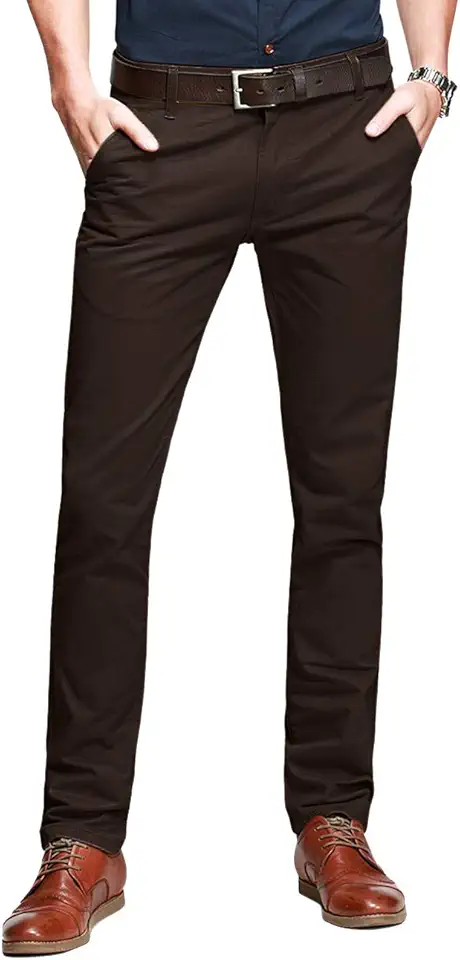 Match Mens Regular-Fit Casual Flat Front Chino Pants