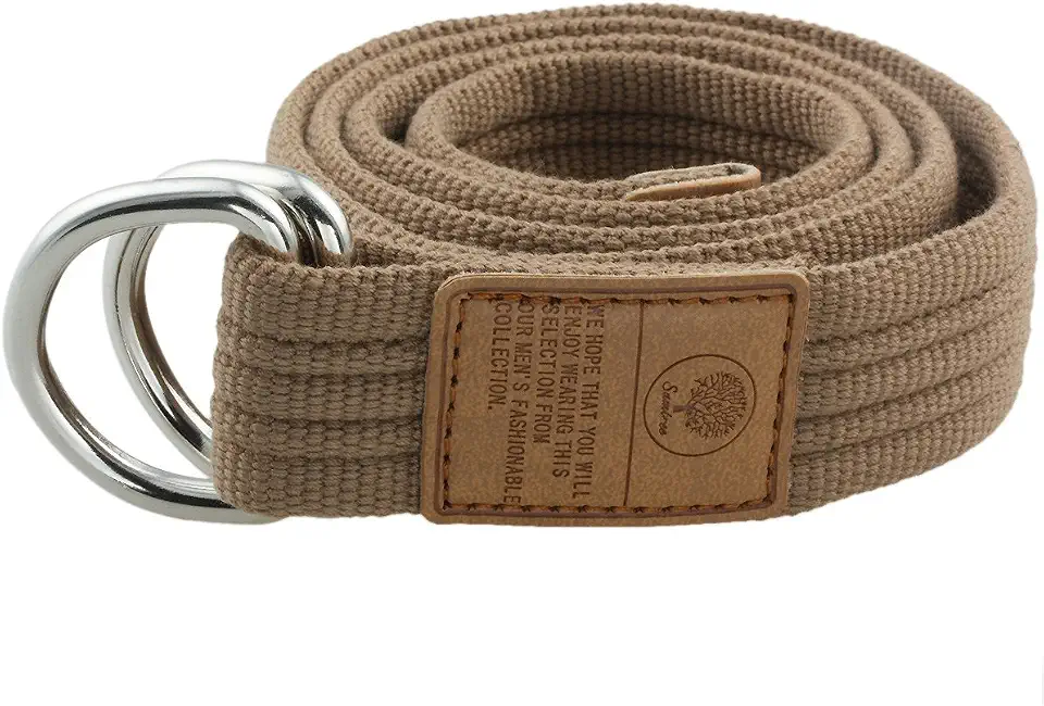 moonsix Canvas Web Belts with D-ring Buckle for Men, Army Green