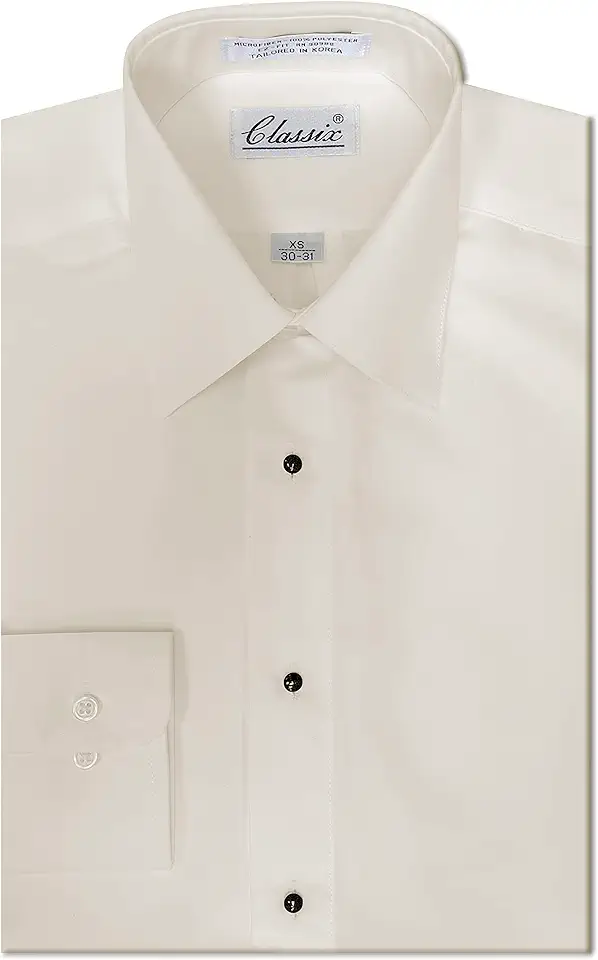 Men's Microfiber Tuxedo Dress Shirt Laydown Collar, Non Pleat