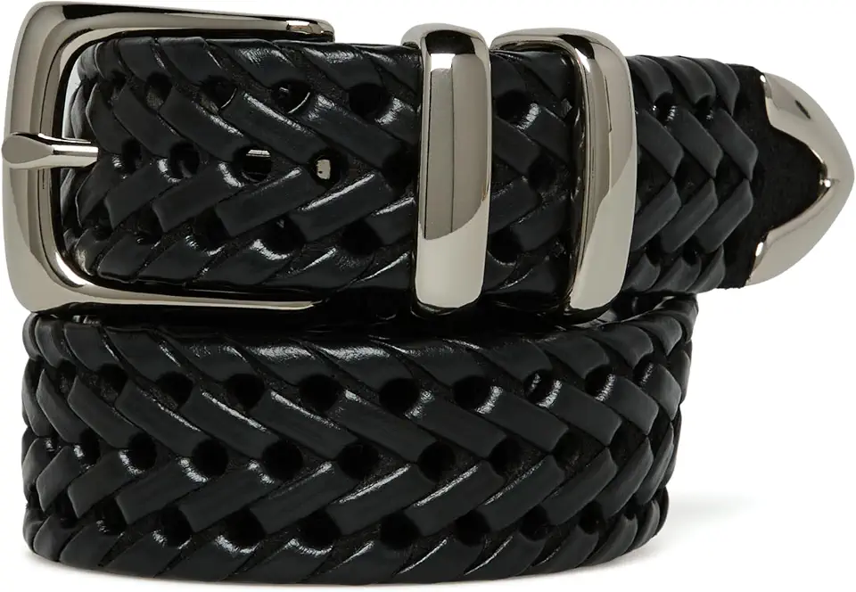 Perry Ellis Men's Portfolio Braided Leather Belt