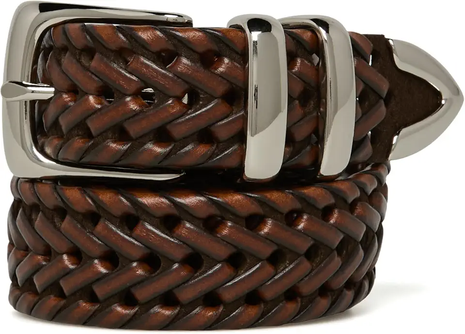 Perry Ellis Men's Portfolio Braided Leather Belt