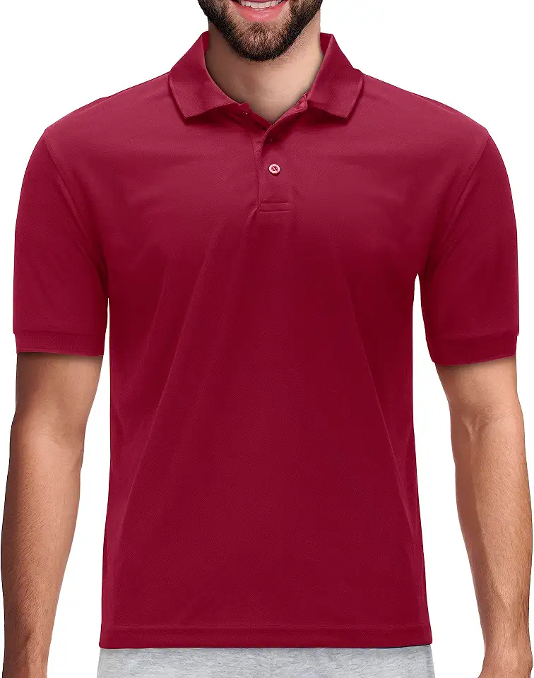 Premium Wear Men's Polo T-Shirt, High Moisture Wicking Dry Fit Performance Short-Sleeve Polo T-Shirt w Collar for Golf Tennis