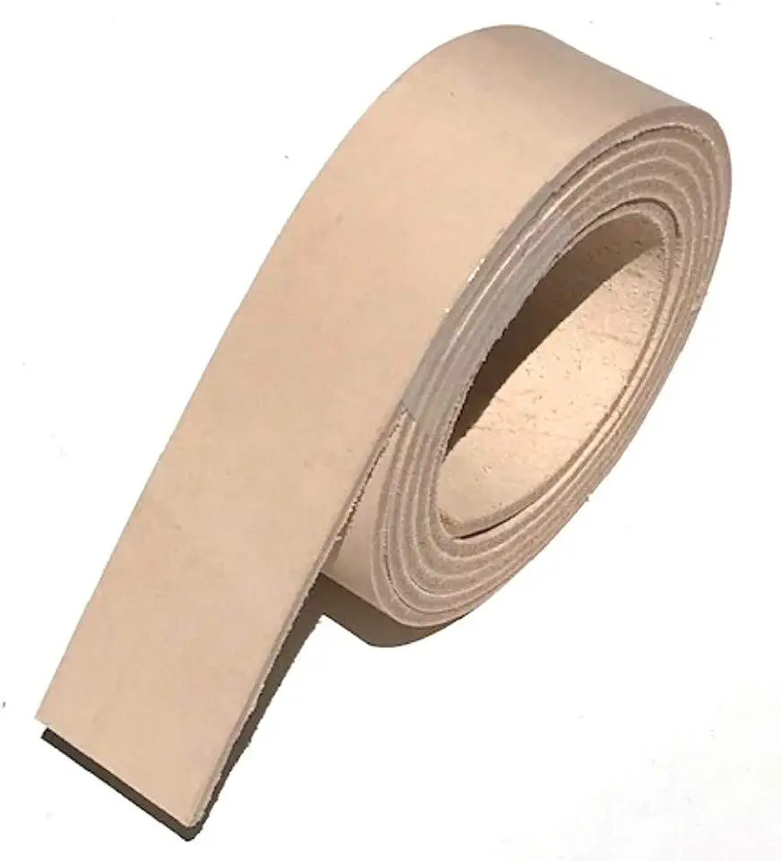 Dangerous Threads Natural Veg Tan 8/9 ounce Leather Belt Blank, Long Strip 1.5" x 60"