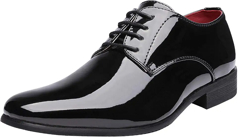 Men's Black Patent Leather Oxford Dress Shoes