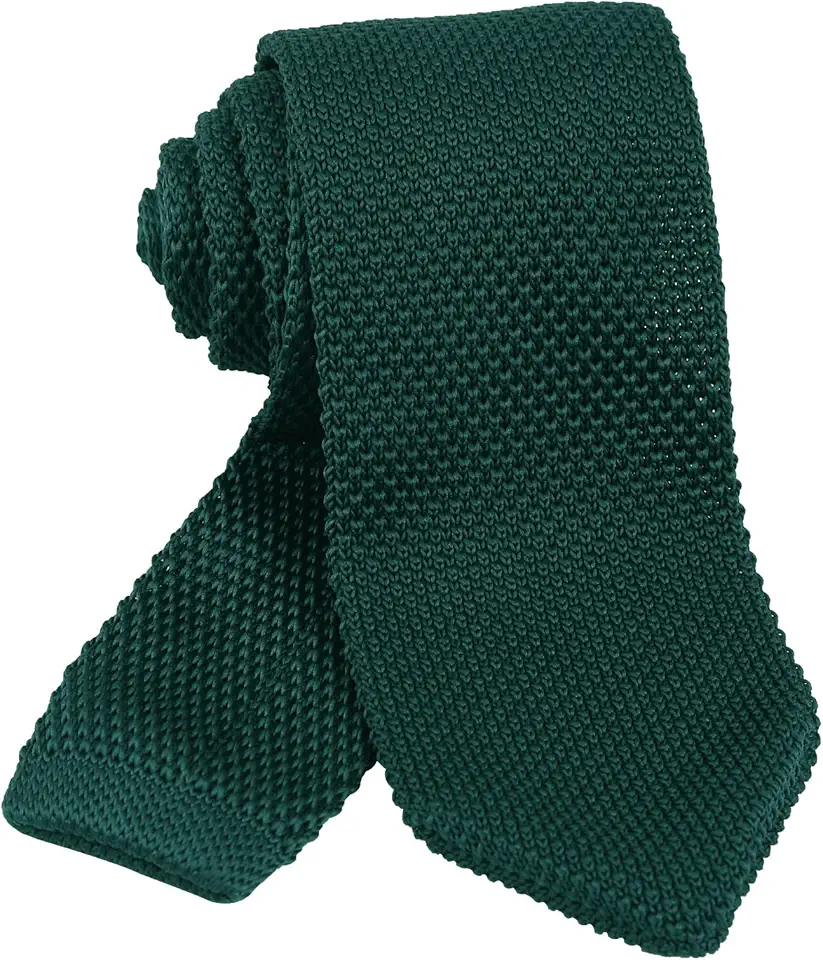 Men's Dark Green Textured Knit Necktie
