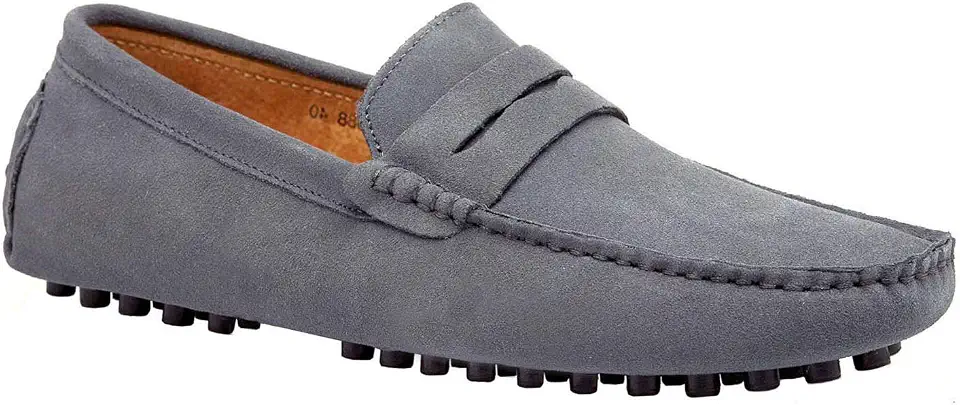 JIONS Mens Driving Penny Loafers Suede Moccasins Slip On Casual Dress Boat Shoes