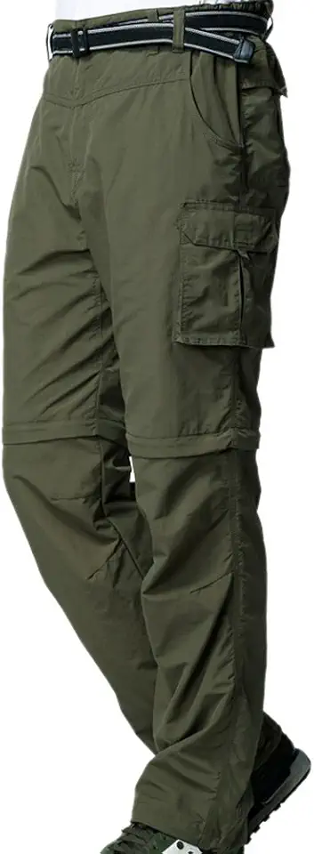 Mens Hiking Pants Convertible Quick Dry Zip Off Fishing Travel Safari Pants
