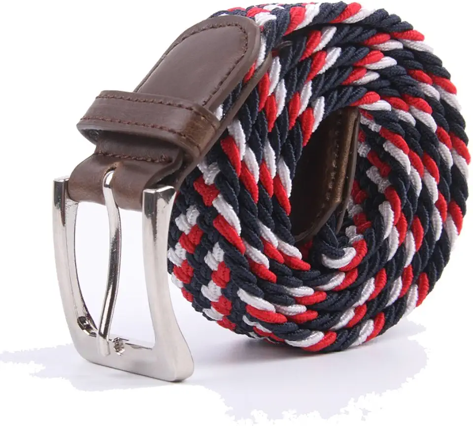 Gelante Canvas Elastic Fabric Woven Stretch Multicolored Braided Belts