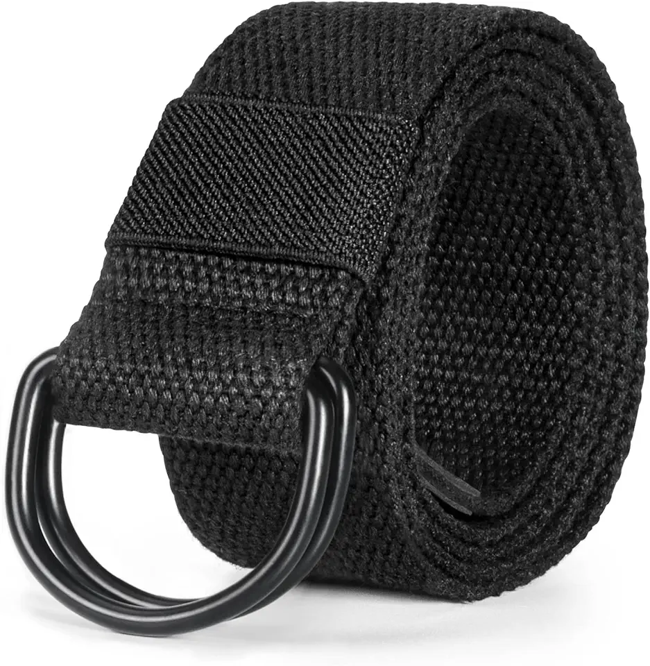 maikun Mens Womens Canvas Belt, D-ring Buckle Cloth Fabric Belt for Men | 1 1/2 Inch Wide Casual Belt for Jeans Pants Football