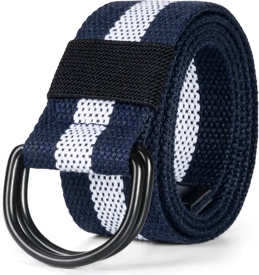 maikun Mens Womens Canvas Belt, D-ring Buckle Cloth Fabric Belt for Men
