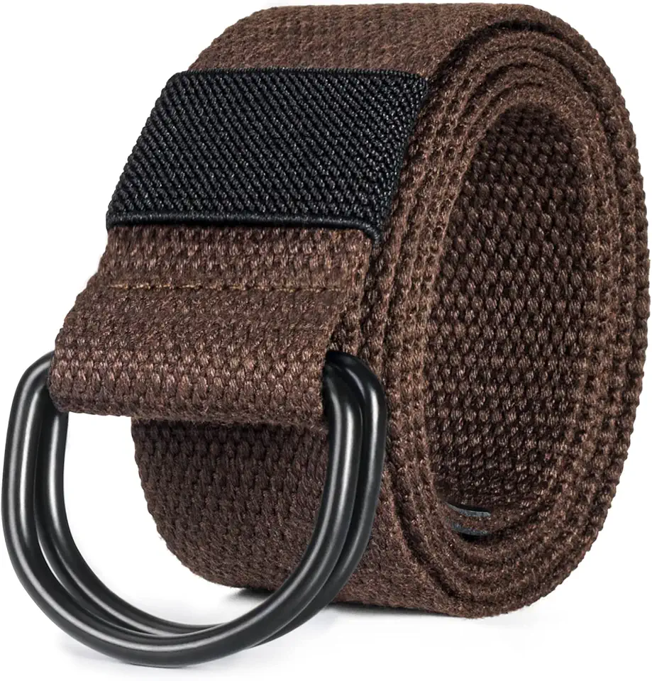 maikun Mens Womens Canvas Belt, D-ring Buckle Cloth Fabric Belt for Men | 1 1/2 Inch Wide Casual Belt for Jeans Pants Football