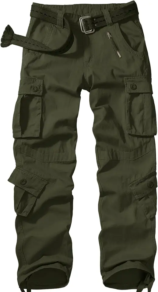 Mens Cargo Pants Camo Work Tactical Rip Stop BDU Casual Army Military Pants