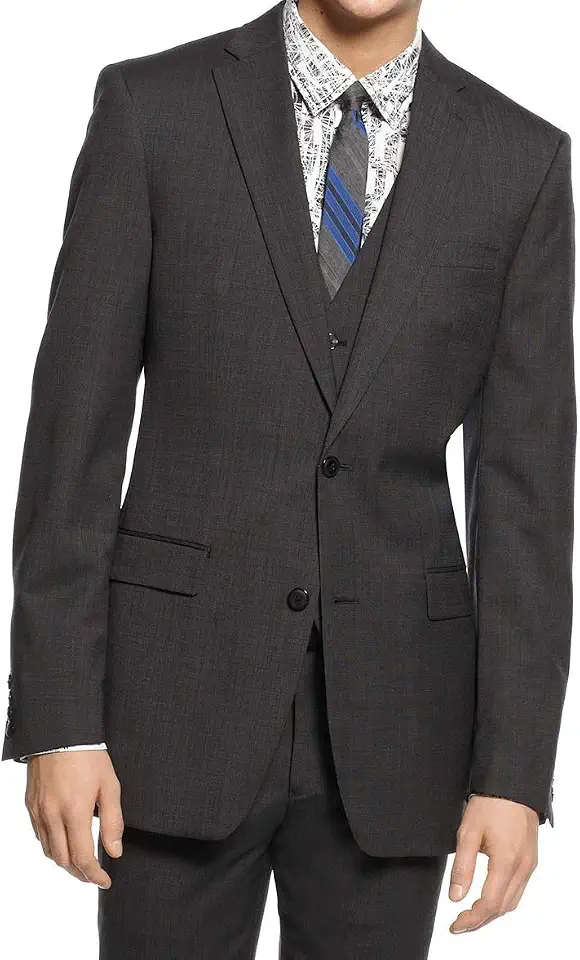 Bar III Slim Fit Blazer Charcoal Textured Wool New Men's Sport Coat (44 Long)