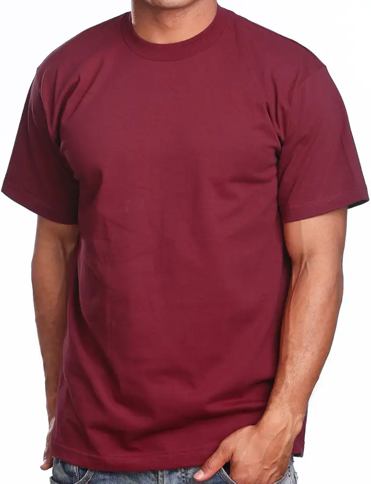 Men's Burgundy Red Crewneck T Shirt