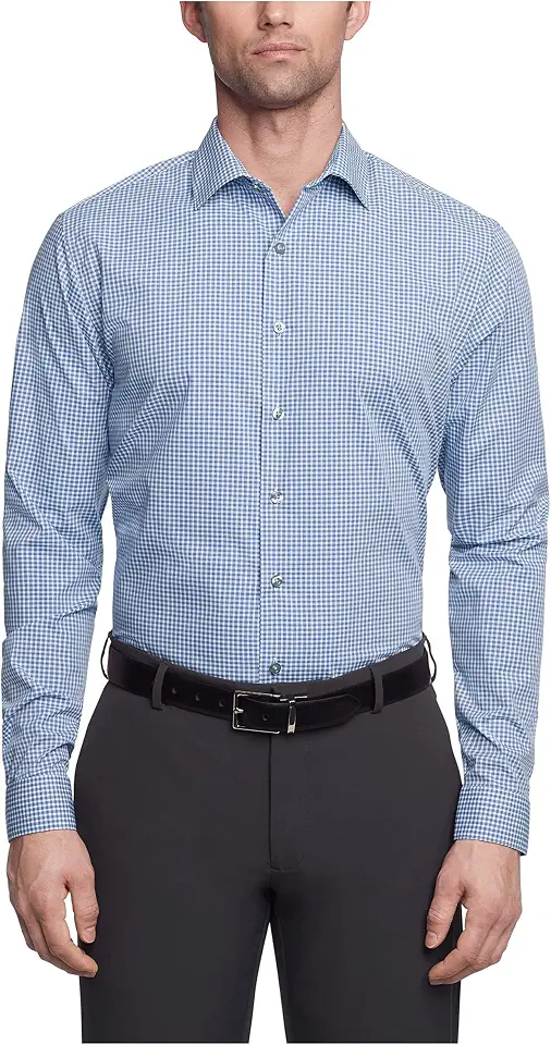 Kenneth Cole Mens Dress Shirt Slim Fit Checks and Stripes (Patterned)