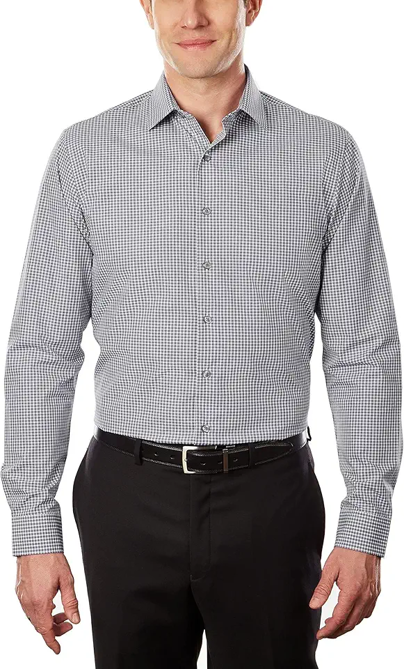 Kenneth Cole Mens Dress Shirt Slim Fit Checks and Stripes (Patterned)