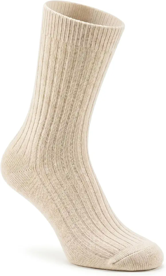 YUN 3 Pairs Men's Natural Pure 100% Wool Warm Boot Winter Socks Traditional Cream