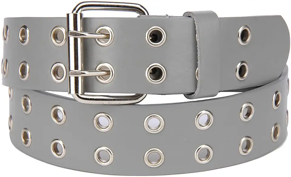 Solid Rich Fashion Color Double Grommet Belt