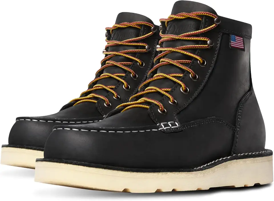 Danner 6” Bull Run Moc Toe Work Boots for Men - Oiled Full-Grain Leather Upper with Non Slip Wedge Outsole and 3-Density Cushion Footbed, EH Resistant